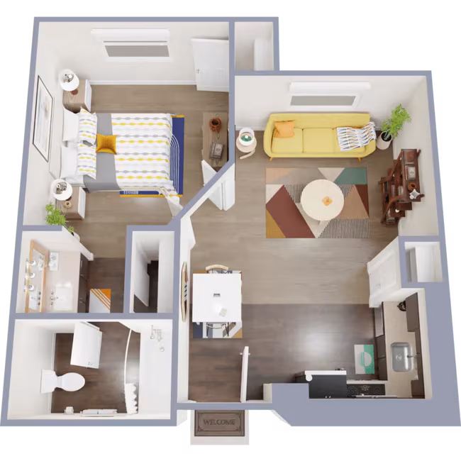 Studio - 1 Bathroom 322 floor plan